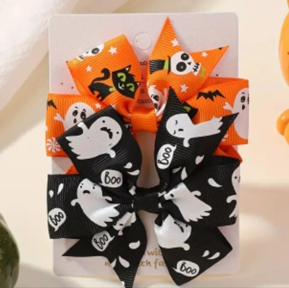 Halloween Hair Bow Clips